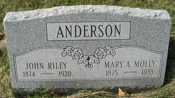 John Riley Anderson tombstone